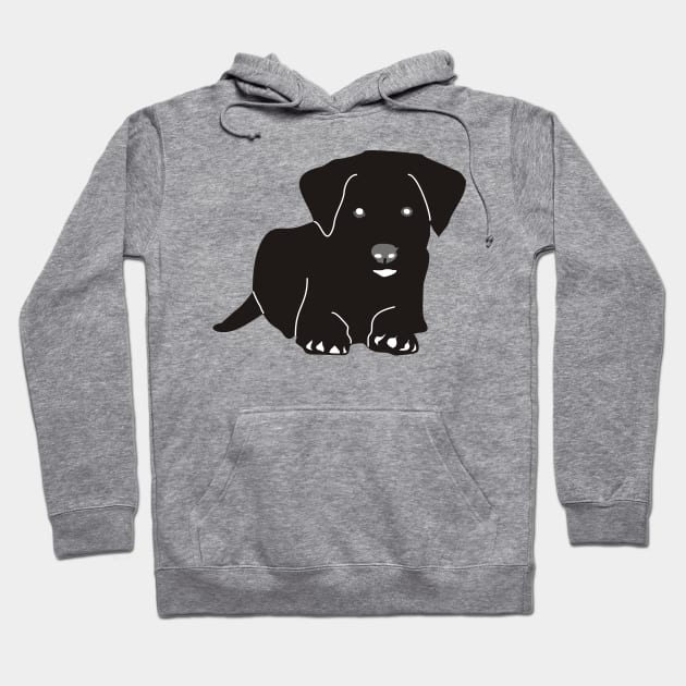 Dog Line Art Drawing Hoodie by Alex